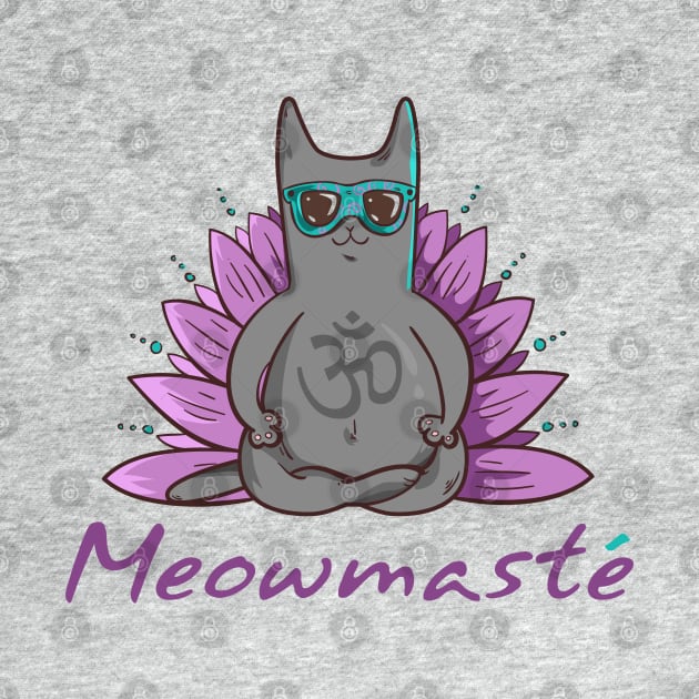 Meowmaste Cat Meditate by Moon Phase Design